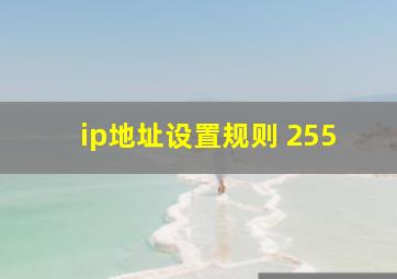 ip地址设置规则 255